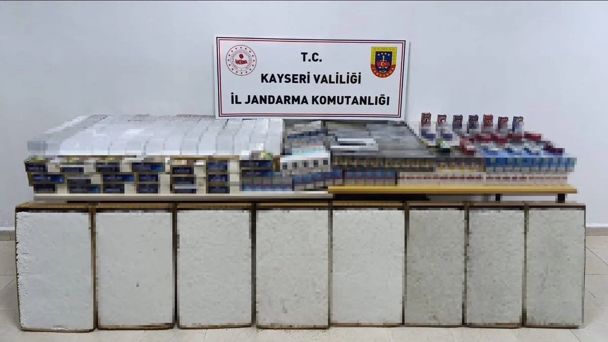 Kayseri’de 1 milyon 150 bin lira değerinde kaçak sigara ele geçirildi