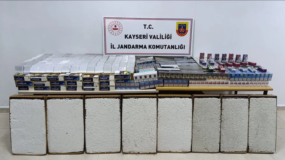 Kayseri’de, 1 milyon 150 bin TL değerinde kaçak sigara ele geçirildi